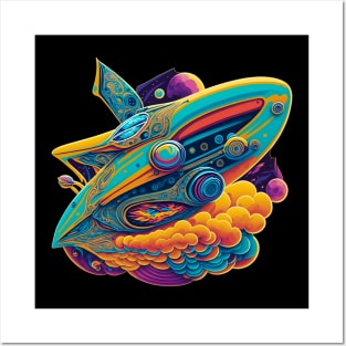 Abstract Alien Spaceship Posters and Art